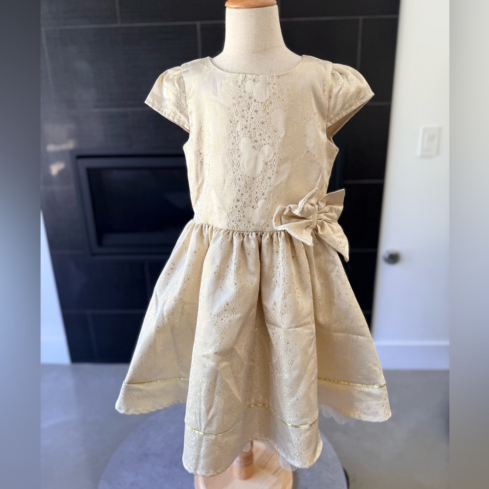 Disney Cream Formal Kids Dress with Bow